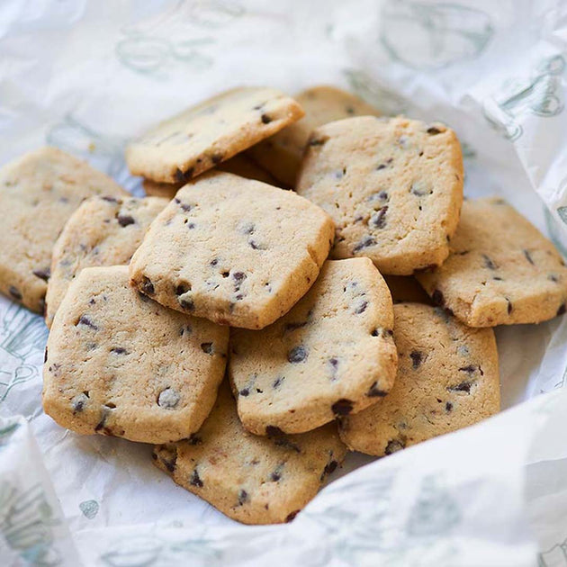 Chocolate Chip Shortbread in Free Gift Tin | Meg Rivers Artisan Bakery
