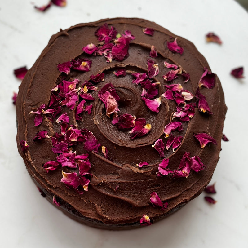 Chocolate Cake with Petals