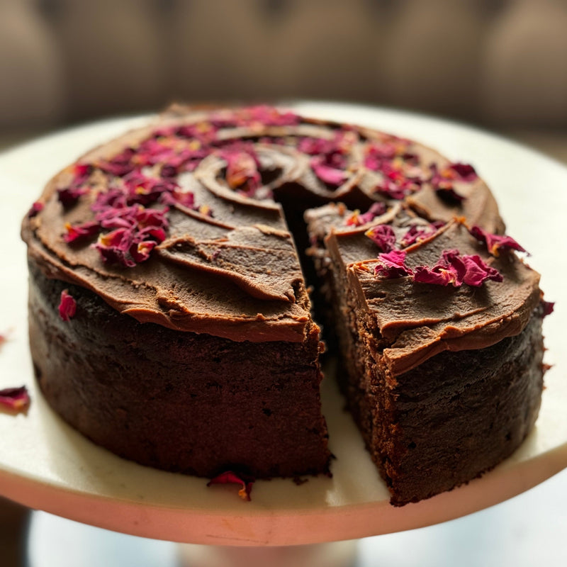 Chocolate Cake with Petals