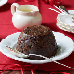 christmas pudding served on plate !