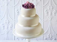 3 Tier Wedding Cake with Purple Ombre Sugar Roses !